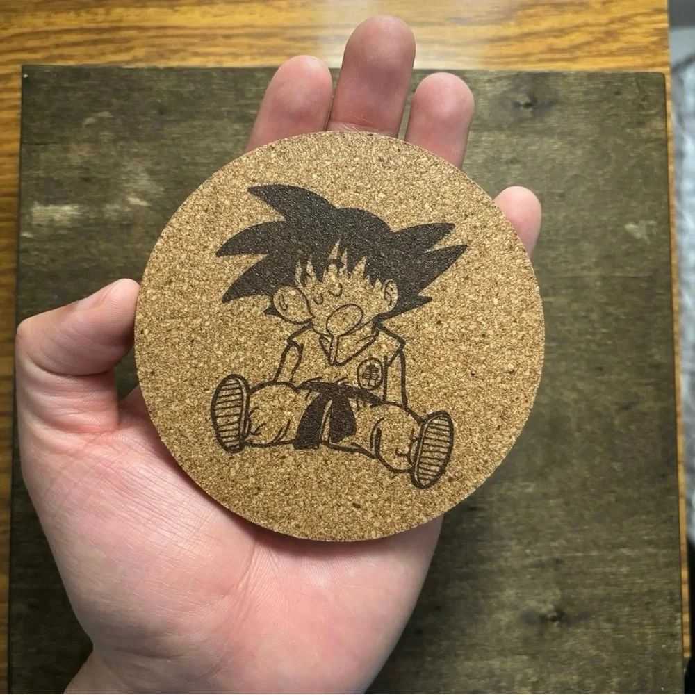 Dragon Ball Goku Sleeping Laser Engraved Cork Coaster